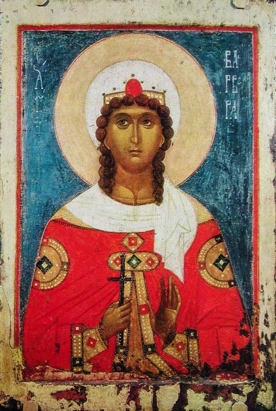 Великомученица Варвара. Икона, XIV век
