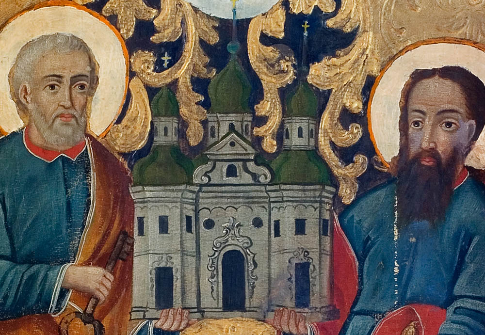 Фрагмент абраза ХVІІ ст. «Святыя Пётр і Павел»