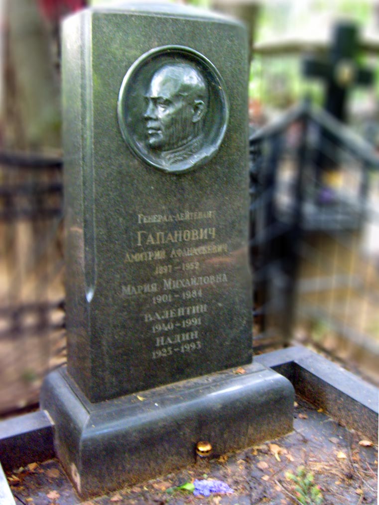 Могила Д.А.Гапановича на Введенском кладбище в Москве