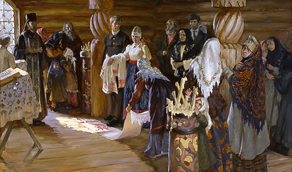 Девушку сватают. Смотрины Руси 19 век. Свадебный обряд в древней Руси.