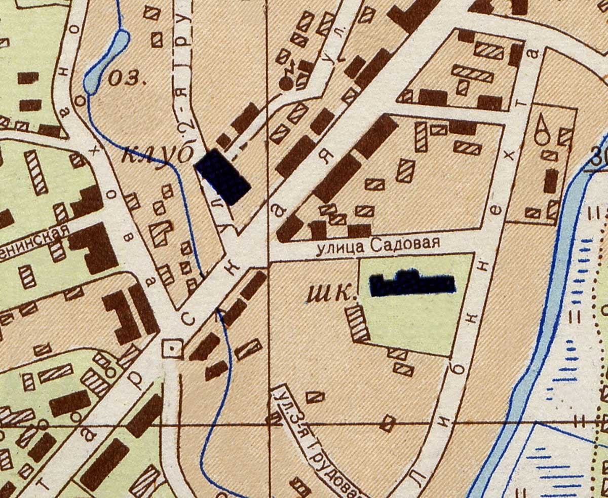 Фрагмент карты Слуцка, где размещалась старая аптека 