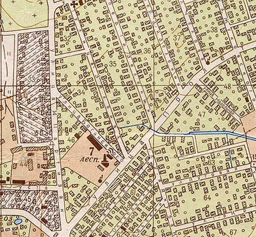 Улица Багинского на карте Слуцка