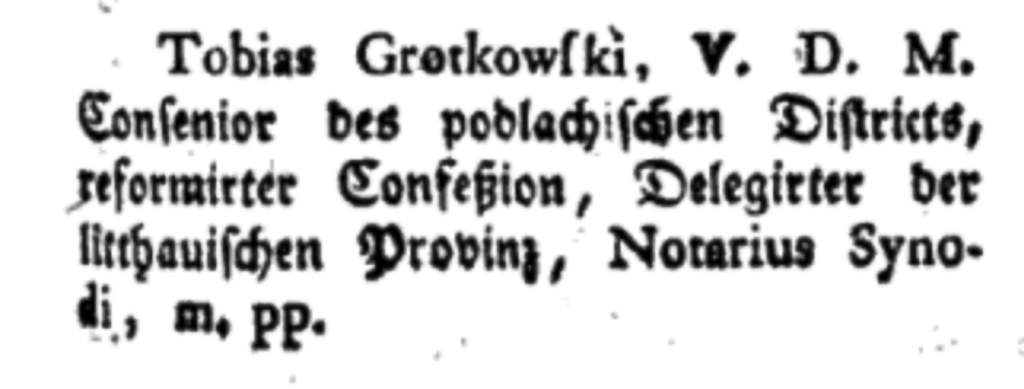 Из списка участников Венгерского Синода в 1780 г.